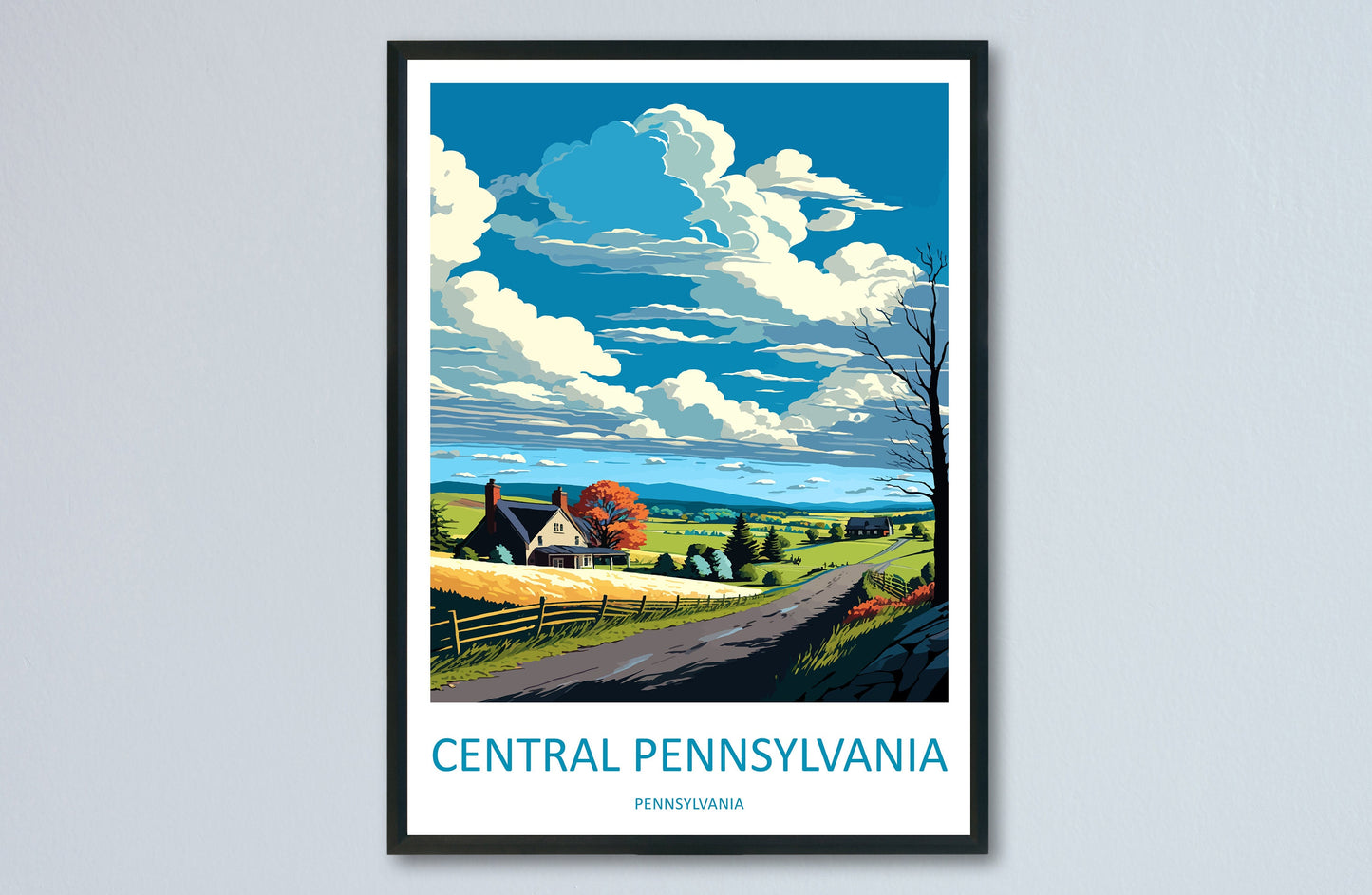 Central Pennsylvania Travel Print Wall Art Central Pennsylvania Wall Hanging Home Décor Central Gift Art Lovers Pennsylvania Art Lover