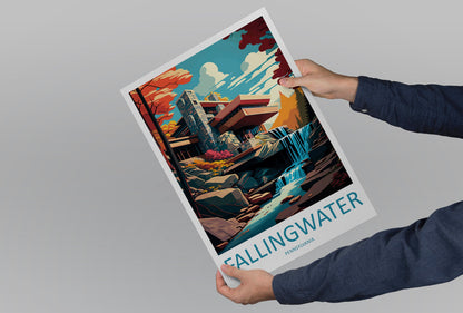Fallingwater Travel Print Wall Art Fallingwater Wall Hanging Home Décor Fallingwater Gift Art Lovers Pennsylvania Art Lover Travel Art