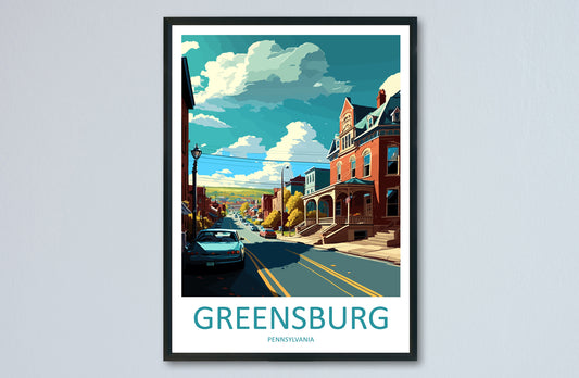 Greensburg Travel Print Wall Art Greensburg Wall Hanging Home Décor Greensburg Gift Art Lovers Pennsylvania Art Lover Travel Art