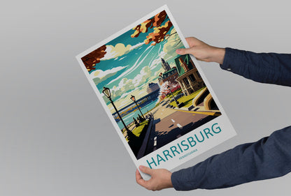 Harrisburg Travel Print Wall Art Harrisburg Wall Hanging Home Décor Harrisburg Gift Art Lovers Pennsylvania Art Lover Travel Art