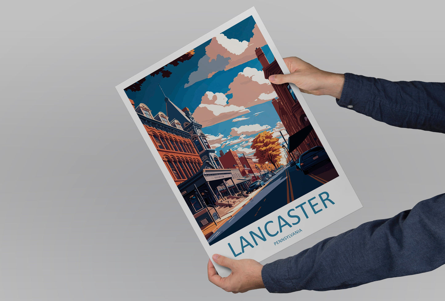 Lancaster County Travel Print Wall Art Lancaster County Wall Hanging Home Décor Lancaster County Gift Art Lovers Pennsylvania Art Lover