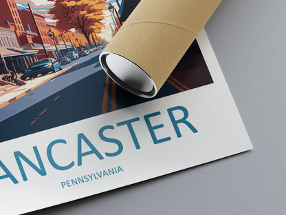 Lancaster County Travel Print Wall Art Lancaster County Wall Hanging Home Décor Lancaster County Gift Art Lovers Pennsylvania Art Lover