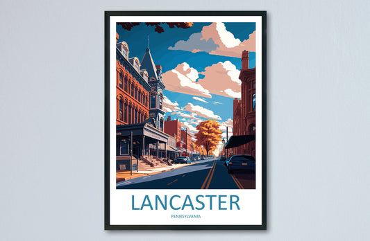 Lancaster County Travel Print Wall Art Lancaster County Wall Hanging Home Décor Lancaster County Gift Art Lovers Pennsylvania Art Lover