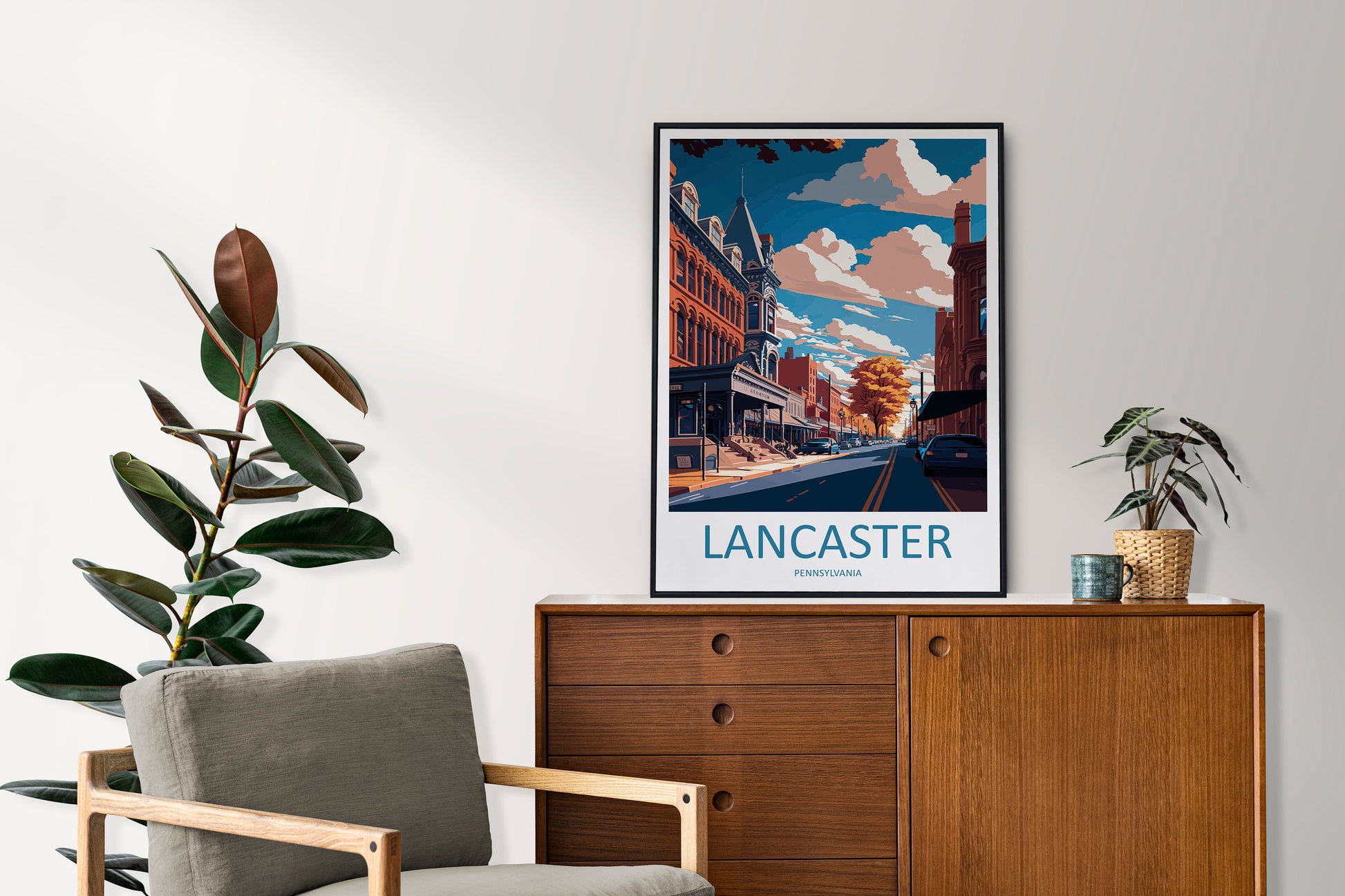 Lancaster County Travel Print Wall Art Lancaster County Wall Hanging Home Décor Lancaster County Gift Art Lovers Pennsylvania Art Lover