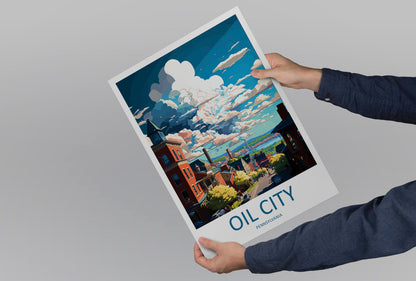 Oil City Travel Print Wall Art Oil City Wall Hanging Home Décor Oil City Gift Art Lovers Pennsylvania Art Lover Travel Poster