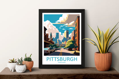 Pittsburgh Travel Print Wall Art Pittsburgh Wall Hanging Home Décor Pittsburgh Gift Art Lovers Pennsylvania Art Lover Travel Poster