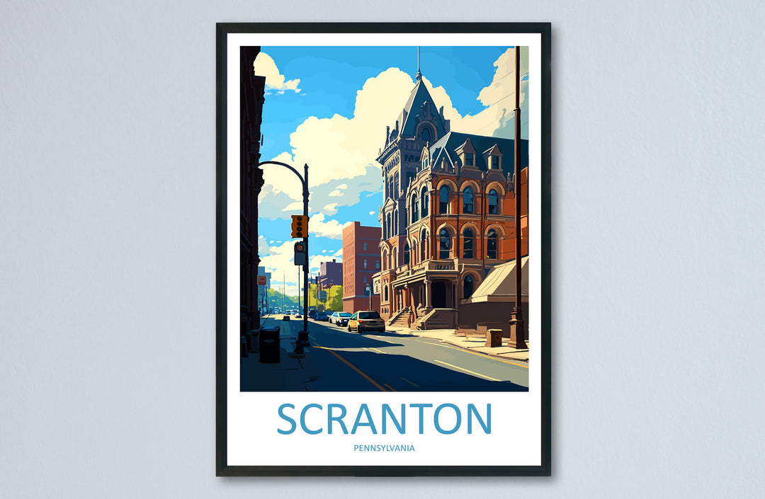 Scranton Travel Print Wall Art Scranton Wall Hanging Home Décor Scranton Gift Art Lovers Pennsylvania Travel Poster Art