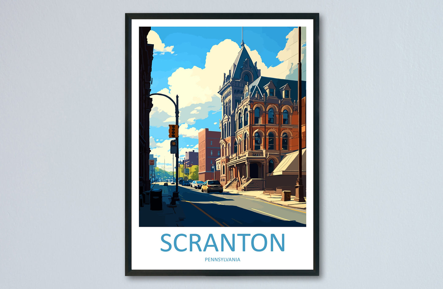 Scranton Travel Print Wall Art Scranton Wall Hanging Home Décor Scranton Gift Art Lovers Pennsylvania Travel Poster Art