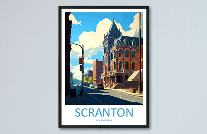 Scranton Travel Print Wall Art Scranton Wall Hanging Home Décor Scranton Gift Art Lovers Pennsylvania Travel Poster Art