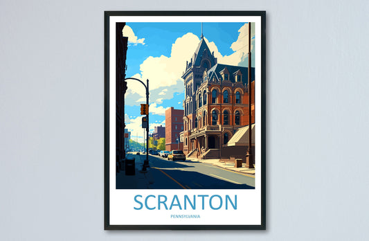 Scranton Travel Print Wall Art Scranton Wall Hanging Home Décor Scranton Gift Art Lovers Pennsylvania Travel Poster Art