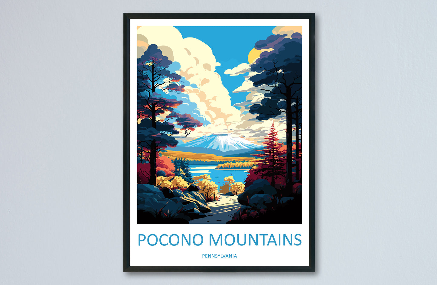 Pocono Mountains Travel Print Wall Art Pocono Mountains Wall Hanging Home Décor Pocono Mountains Gift Art Lovers Pennsylvania Travel Poster