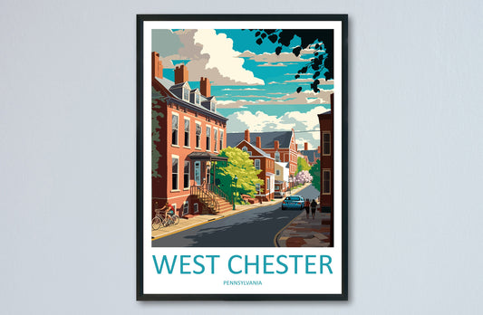 West Chester Travel Print Wall Art West Chester Wall Hanging Home Décor West Chester Gift Art Lovers Pennsylvania Travel Poster Art