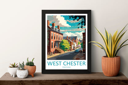 West Chester Travel Print Wall Art West Chester Wall Hanging Home Décor West Chester Gift Art Lovers Pennsylvania Travel Poster Art