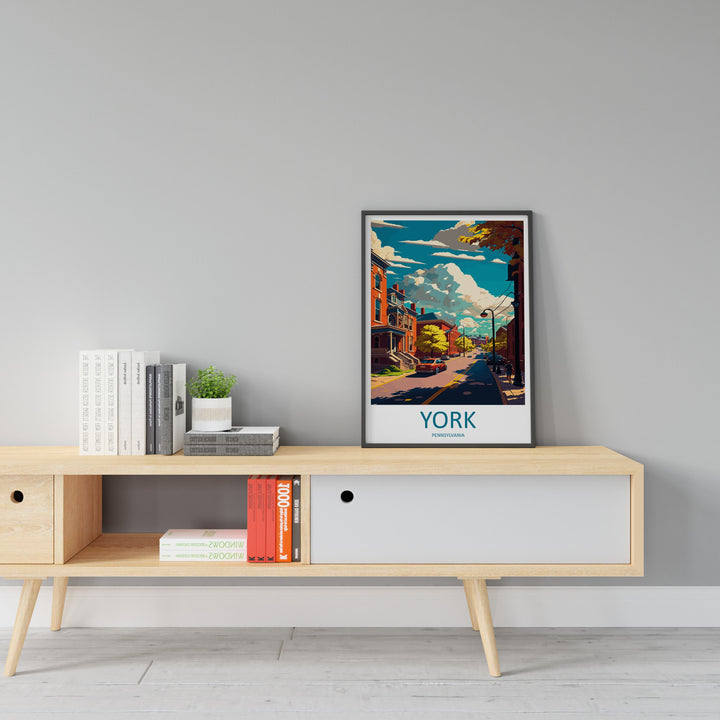 York Travel Print Wall Art York Wall Hanging Home Décor York Gift Art Lovers Pennsylvania Travel Poster Art
