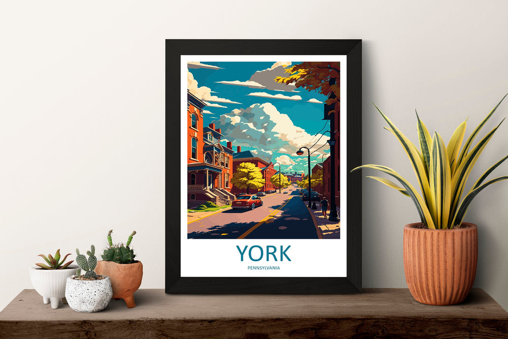 York Travel Print Wall Art York Wall Hanging Home Décor York Gift Art Lovers Pennsylvania Travel Poster Art