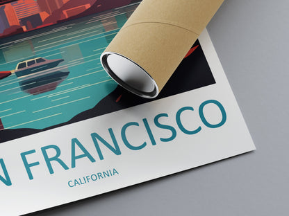 San Francisco Golden Gate Travel Print Wall Art San Francisco Wall Hanging Home Décor San Francisco Gift Art Lovers California Art Lover