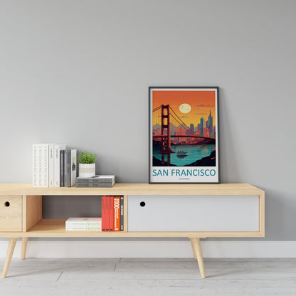 San Francisco Golden Gate Travel Print Wall Art San Francisco Wall Hanging Home Décor San Francisco Gift Art Lovers California Art Lover