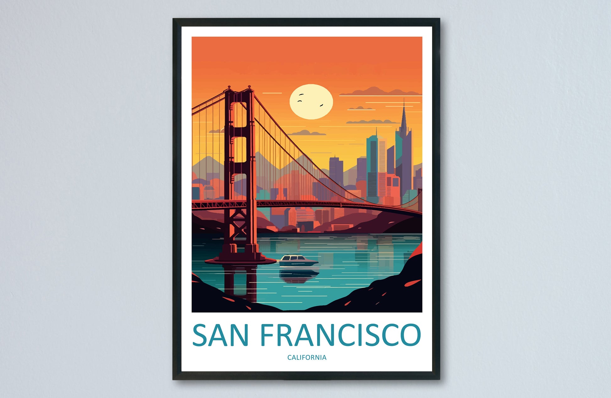 San Francisco Golden Gate Travel Print Wall Art San Francisco Wall Hanging Home Décor San Francisco Gift Art Lovers California Art Lover