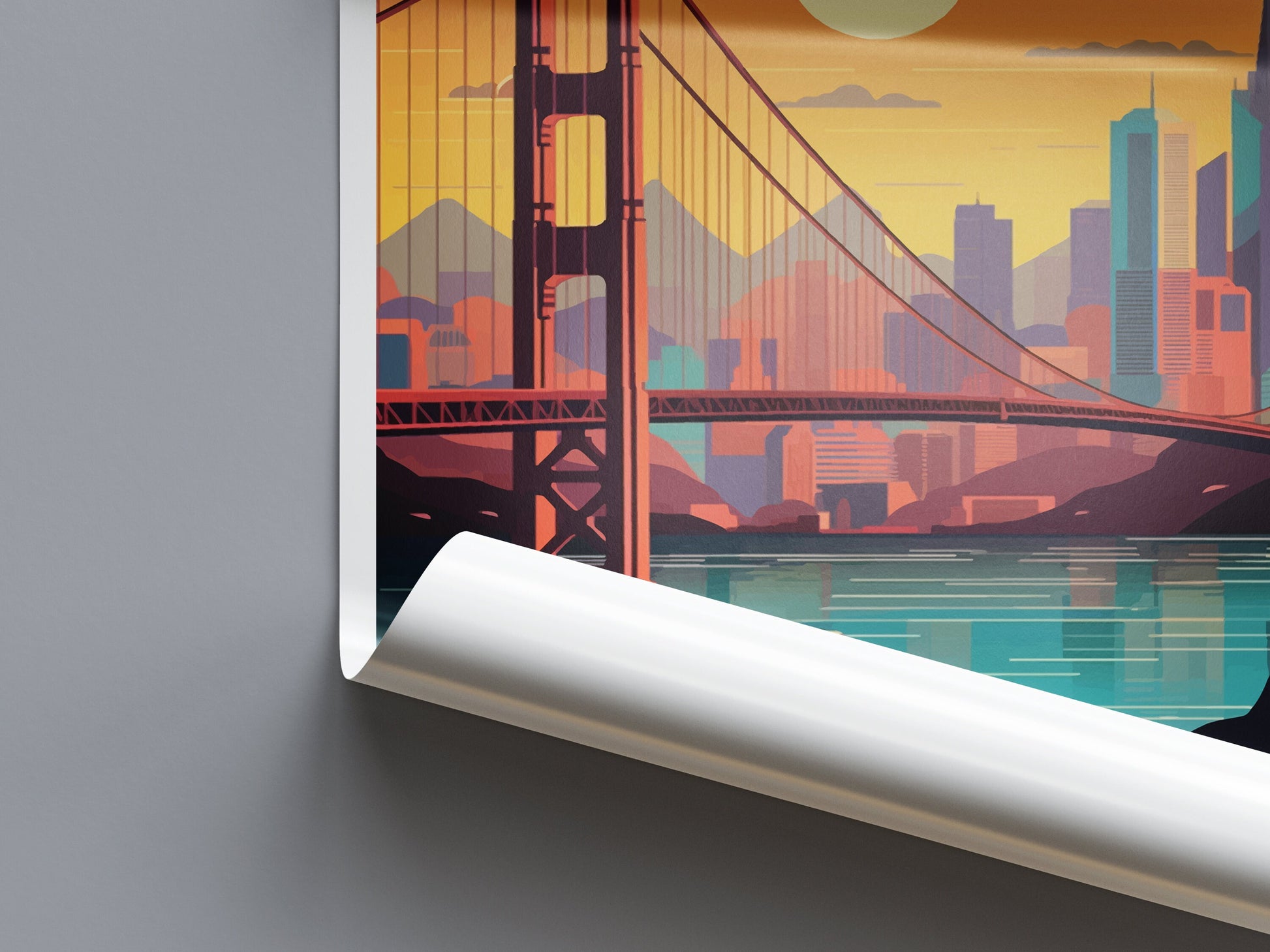 San Francisco Golden Gate Travel Print Wall Art San Francisco Wall Hanging Home Décor San Francisco Gift Art Lovers California Art Lover