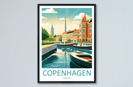 Copenhagen Travel Print Wall Art Copenhagen Wall Hanging Home Décor Copenhagen Gift Art Lovers Denmark Art Lover Gift Copenhagen Wall Décor