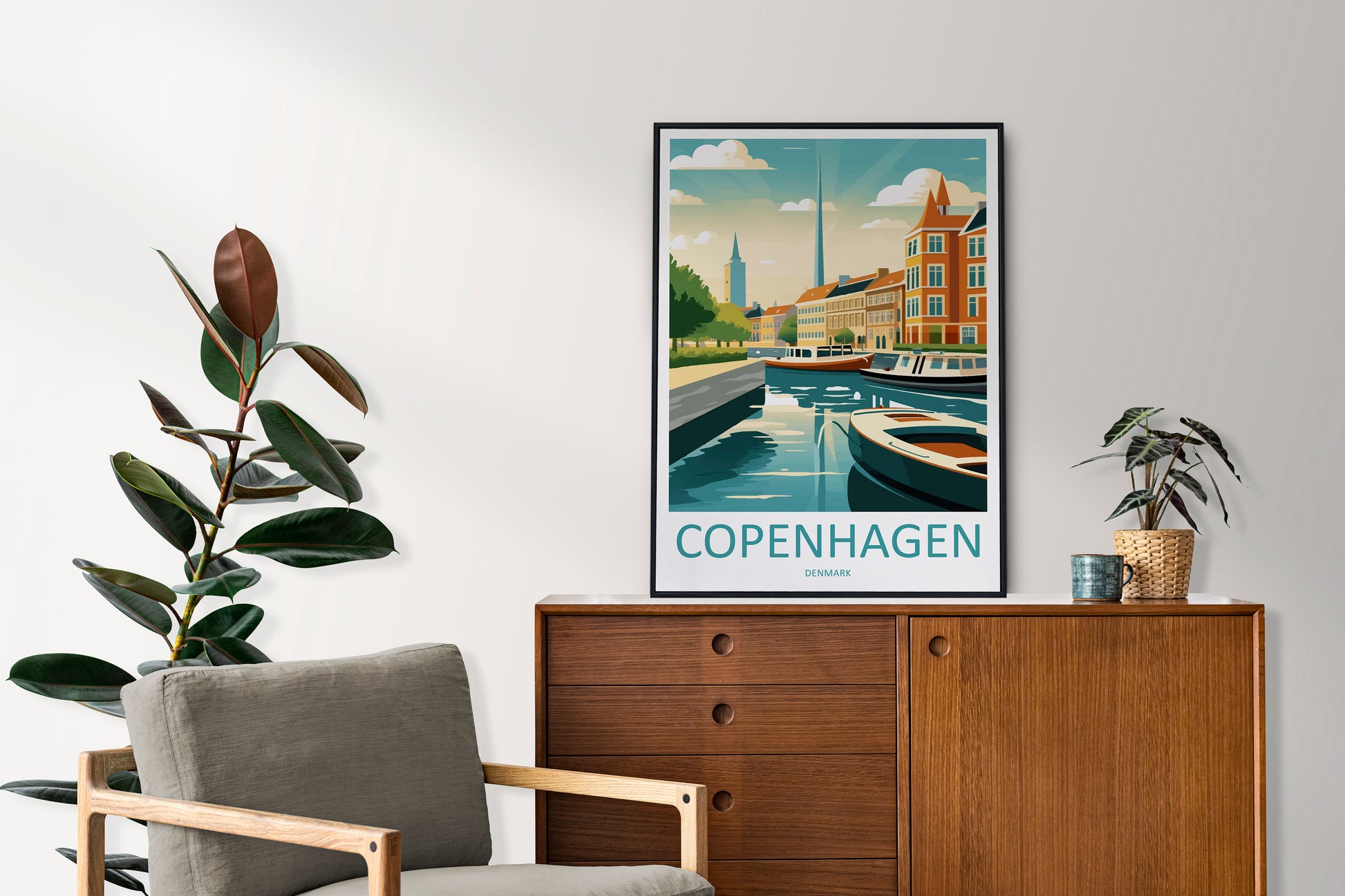 Copenhagen Travel Print Wall Art Copenhagen Wall Hanging Home Décor Copenhagen Gift Art Lovers Denmark Art Lover Gift Copenhagen Wall Décor