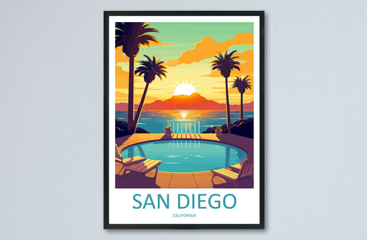 San Diego Travel Print Wall Art San Diego Wall Hanging Home Décor San Diego Gift Art Lovers California Art Lover Gift San Diego Poster