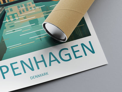 Copenhagen Travel Print Wall Art Copenhagen Wall Hanging Home Décor Copenhagen Gift Art Lovers Denmark Art Lover Gift Copenhagen Wall Décor