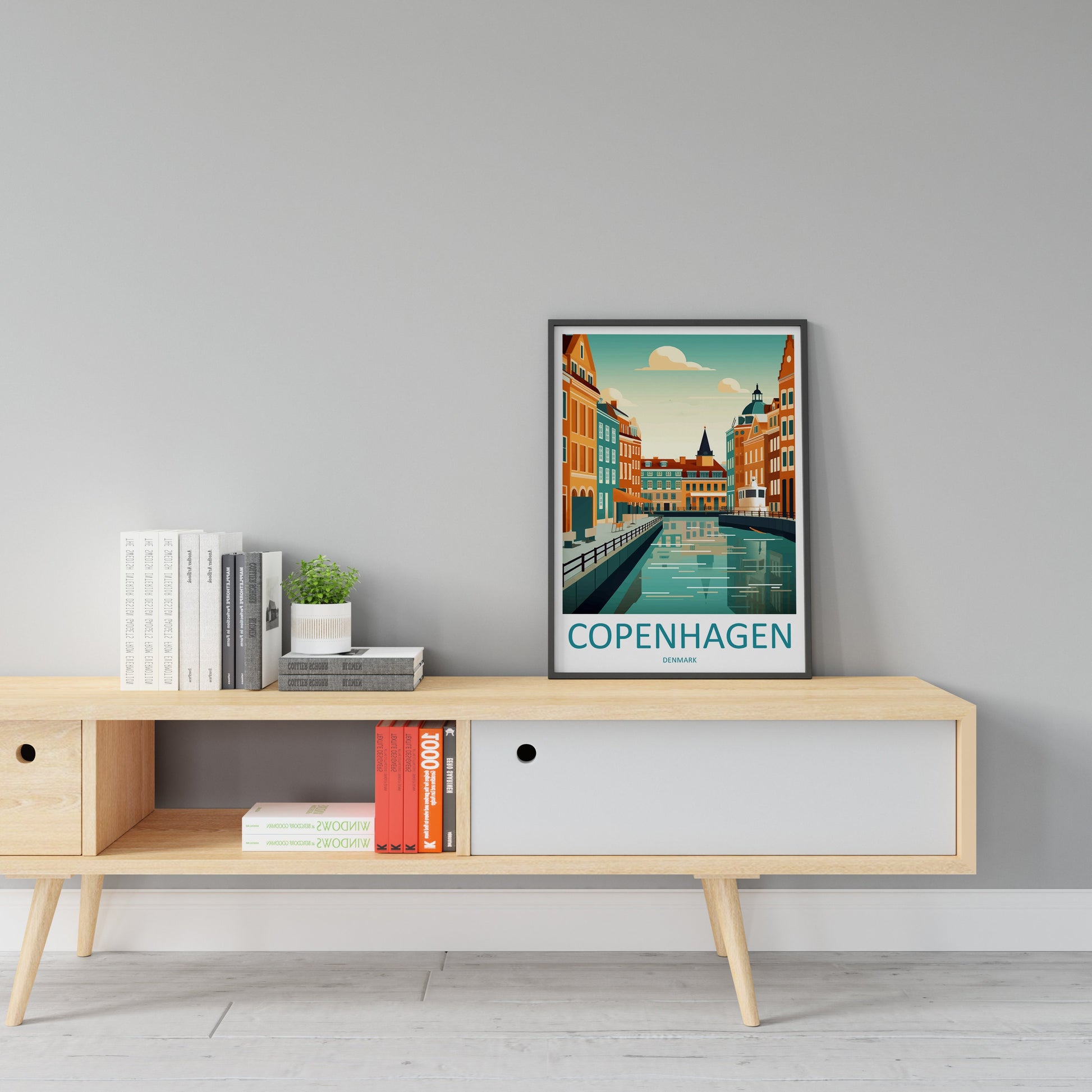 Copenhagen Travel Print Wall Art Copenhagen Wall Hanging Home Décor Copenhagen Gift Art Lovers Denmark Art Lover Gift Copenhagen Wall Décor
