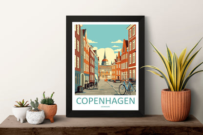Copenhagen Travel Print Wall Art Copenhagen Wall Hanging Home Décor Copenhagen Gift Art Lovers Denmark Art Lover Gift Copenhagen Wall Décor