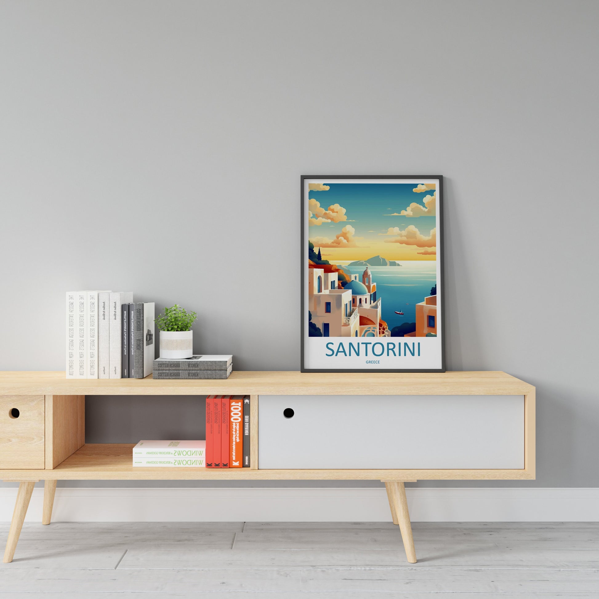 Santorini Travel Print Wall Art Santorini Greece Wall Hanging Home Decoration Santorini Gift Art Lovers Wall Art Print Santorini Greek Print