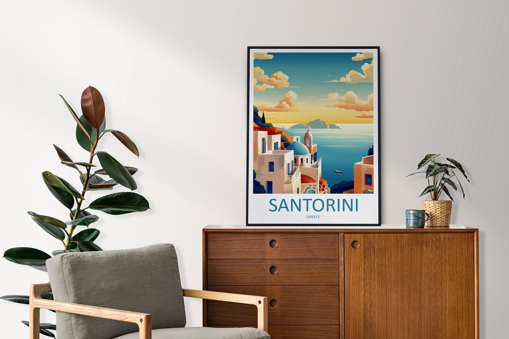 Santorini Travel Print Wall Art Santorini Greece Wall Hanging Home Decoration Santorini Gift Art Lovers Wall Art Print Santorini Greek Print