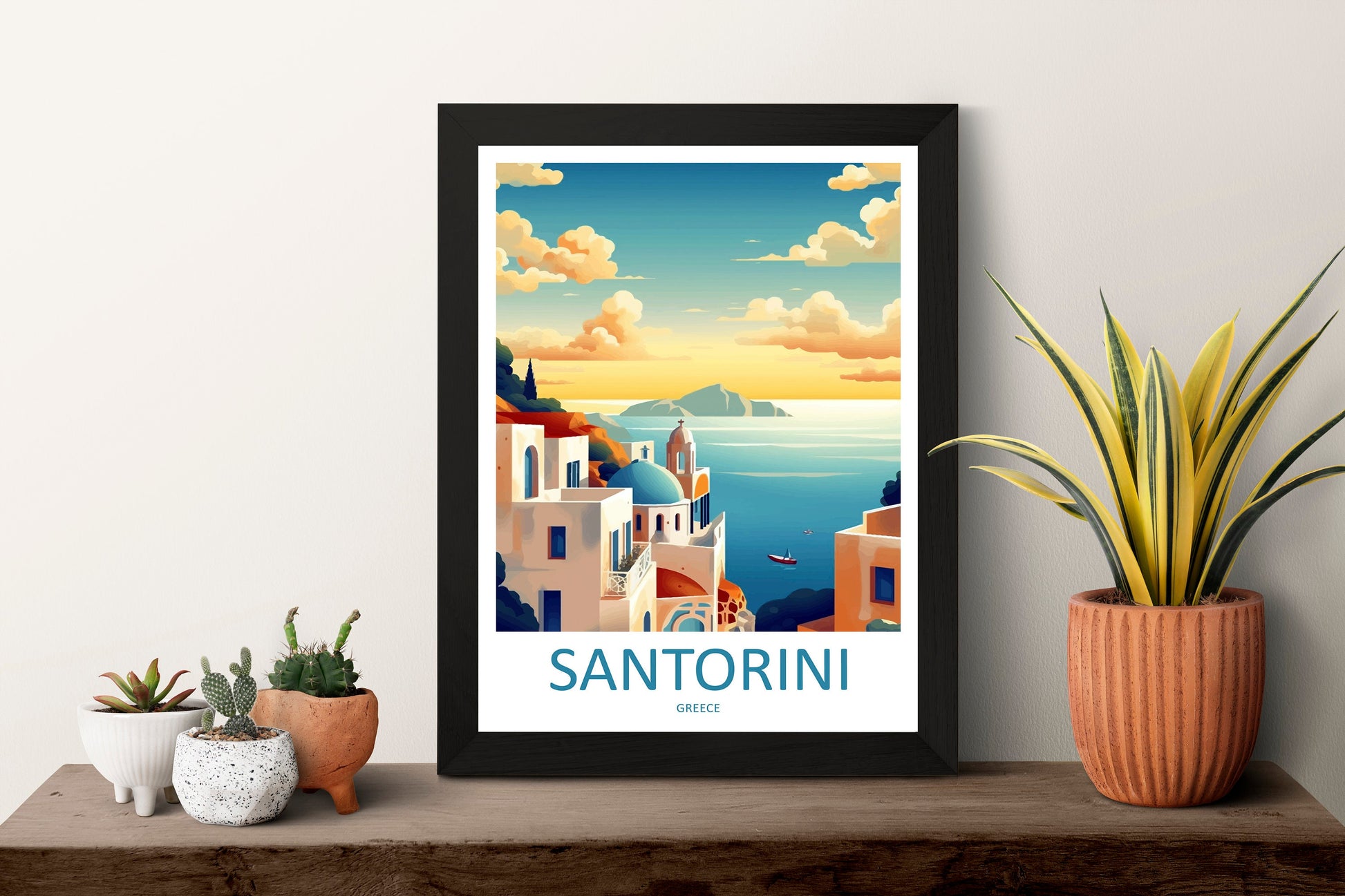 Santorini Travel Print Wall Art Santorini Greece Wall Hanging Home Decoration Santorini Gift Art Lovers Wall Art Print Santorini Greek Print