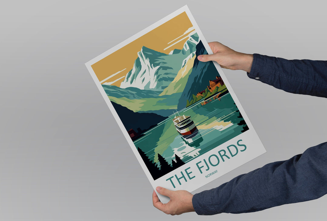 The Fjords Travel Print The Fjords Norway Home Décor The Fjords Art Print Norwegian Mountains Room Print For Scandinavian Mountains Gift Art