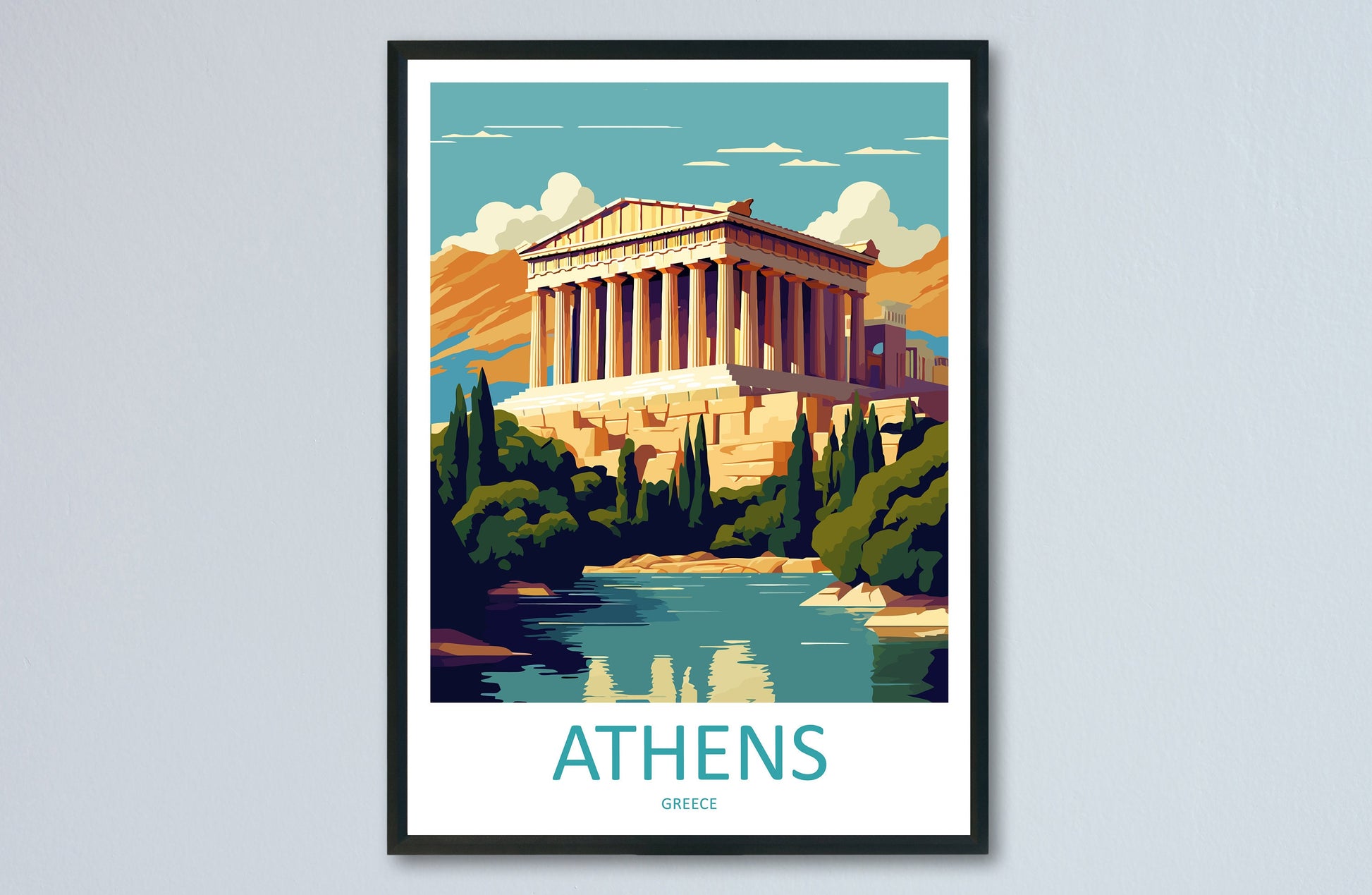 Athens Travel Print Wall Art Athens Greece Wall Hanging Home Decoration Athens Gift Art Lovers Wall Art Print Athens Greece Wall Poster Art