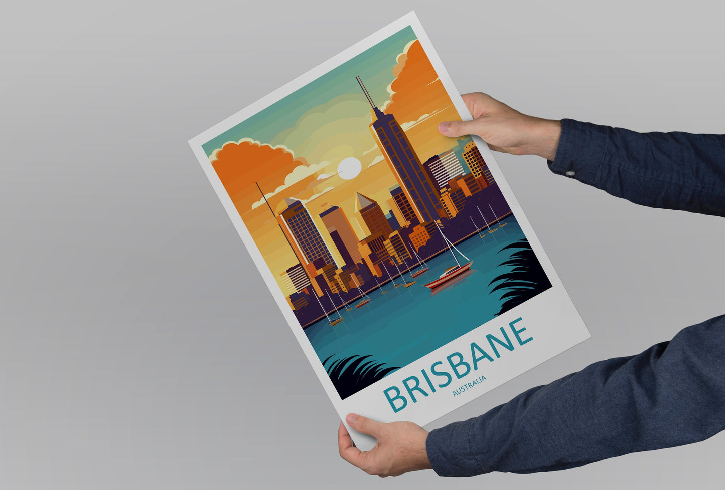 Brisbane Travel Print Wall Art Brisbane Wall Hanging Home Décor Brisbane Gift Art Lovers Wall Art Australia Travel Print Brisbane Decor