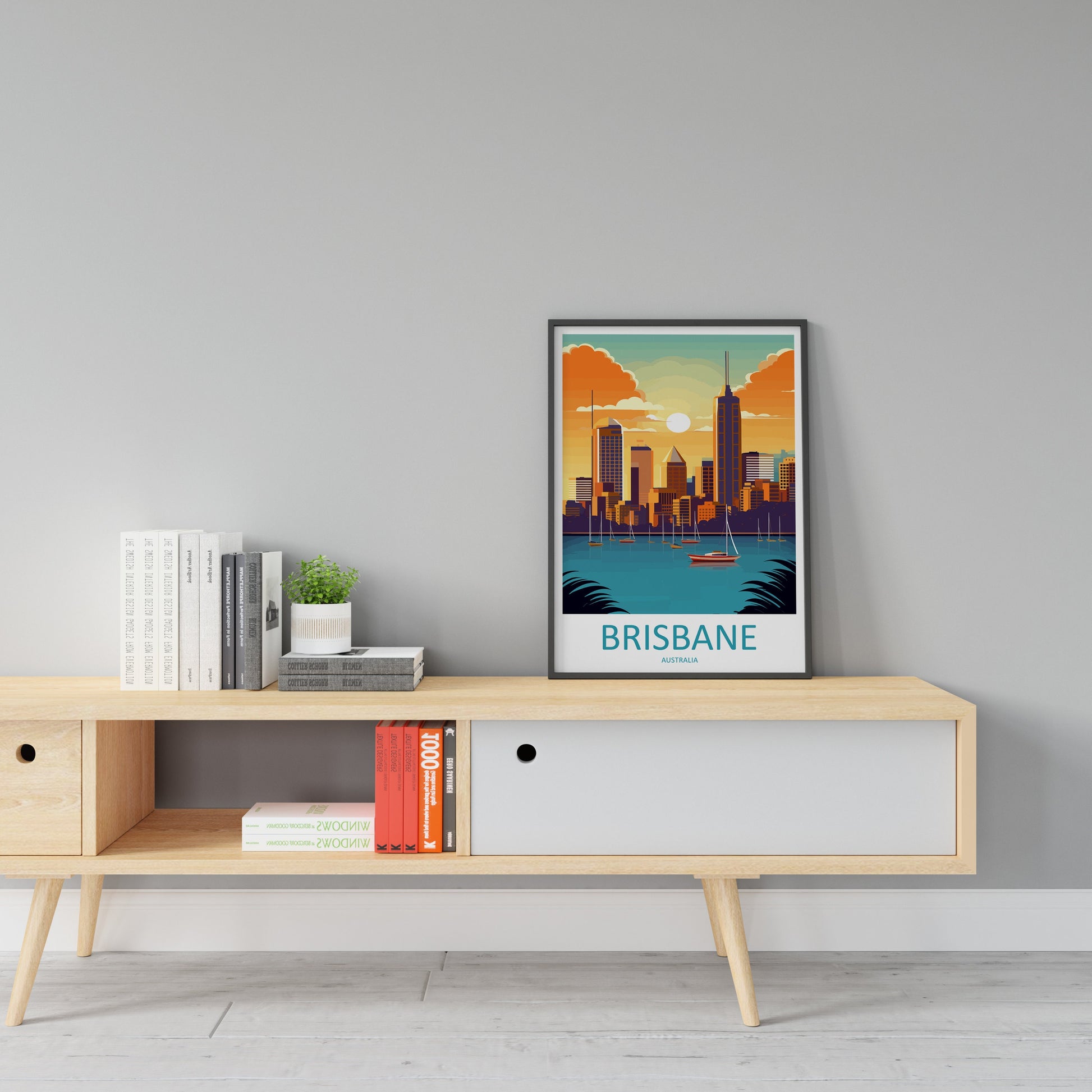 Brisbane Travel Print Wall Art Brisbane Wall Hanging Home Décor Brisbane Gift Art Lovers Wall Art Australia Travel Print Brisbane Decor