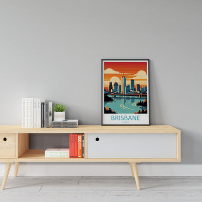 Brisbane Travel Print Wall Art Brisbane Wall Hanging Home Décor Brisbane Gift Art Lovers Wall Art Australia Travel Print Brisbane Decor