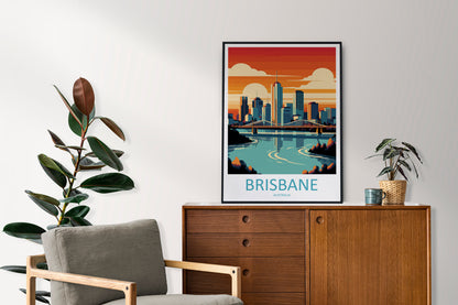 Brisbane Travel Print Wall Art Brisbane Wall Hanging Home Décor Brisbane Gift Art Lovers Wall Art Australia Travel Print Brisbane Decor