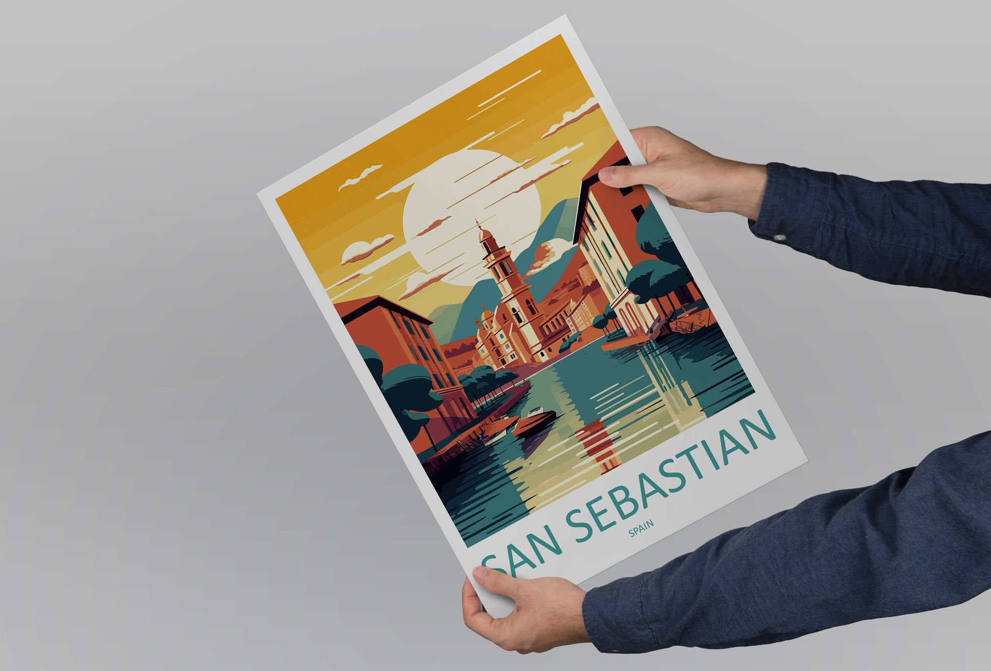 San Sebastian Travel Print Wall Art San Sebastian Wall Hanging Home Décor San Sebastian Gift Art Lovers Spain Art Lover Gift San Sebastian