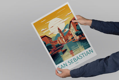 San Sebastian Travel Print Wall Art San Sebastian Wall Hanging Home Décor San Sebastian Gift Art Lovers Spain Art Lover Gift San Sebastian