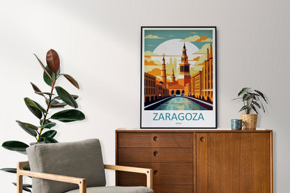 Zaragoza Travel Print Wall Art Zaragoza Wall Hanging Home Décor Zaragoza Gift Art Lovers Spain Art Lover Gift Zaragoza Print Spain Wall Art