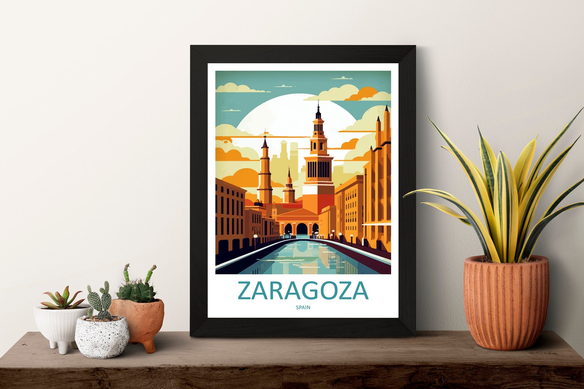 Zaragoza Travel Print Wall Art Zaragoza Wall Hanging Home Décor Zaragoza Gift Art Lovers Spain Art Lover Gift Zaragoza Print Spain Wall Art