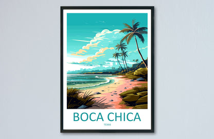 Boca Chica Travel Print Wall Art Boca Chica Wall Hanging Home Décor Boca Chica Gift Art Lovers Texas Art Lover Gift Texas Travel Print