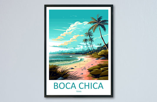 Boca Chica Travel Print Wall Art Boca Chica Wall Hanging Home Décor Boca Chica Gift Art Lovers Texas Art Lover Gift Texas Travel Print
