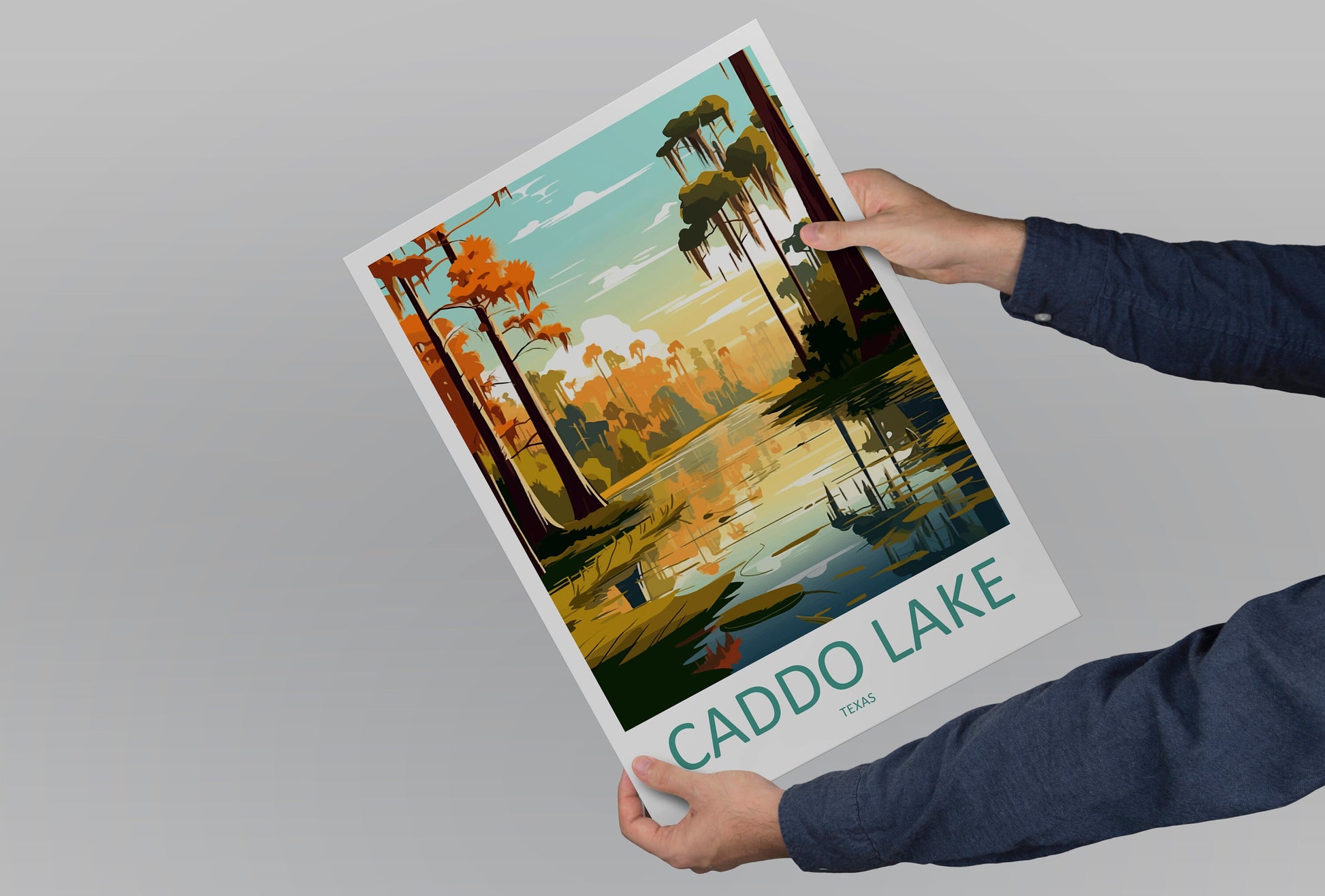 Caddo Lake Travel Print Wall Art Caddo Lake Wall Hanging Home Décor Caddo Lake Gift Art Lovers Texas Art Lover Gift Texas Travel Print