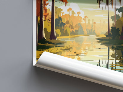 Caddo Lake Travel Print Wall Art Caddo Lake Wall Hanging Home Décor Caddo Lake Gift Art Lovers Texas Art Lover Gift Texas Travel Print