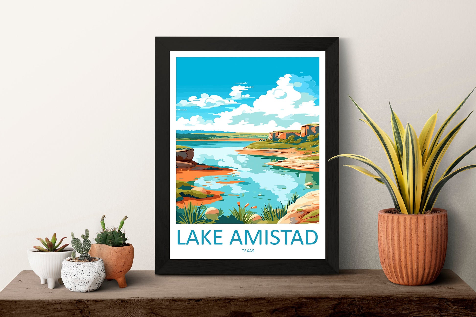 Lake Amistad Travel Print Wall Art Lake Amistad Wall Hanging Home Décor Lake Amistad Gift Art Lovers Texas Art Lover Gift Texas Travel Print