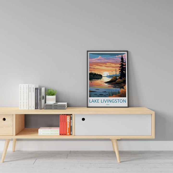 Lake Livingston Travel Print Wall Art Lake Livingston Wall Hanging Home Décor Lake Livingston Gift Art Lovers Texas Art Lover Gift Texas