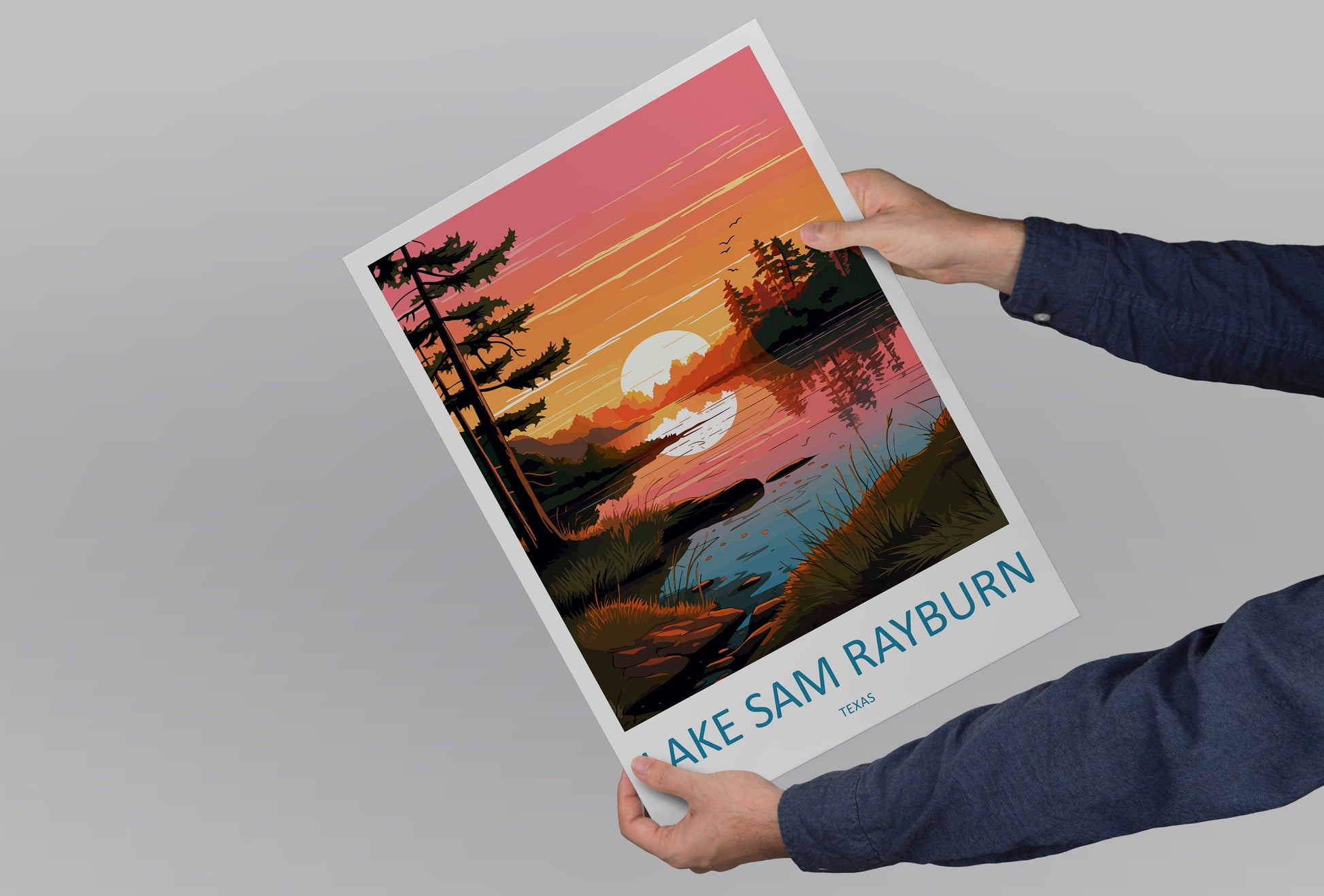 Lake Sam Rayburn Travel Print Wall Art Lake Sam Rayburn Wall Hanging Home Décor Lake Sam Rayburn Gift Art Lovers Texas Art Lover Gift Texas