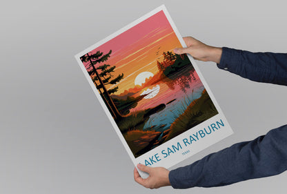 Lake Sam Rayburn Travel Print Wall Art Lake Sam Rayburn Wall Hanging Home Décor Lake Sam Rayburn Gift Art Lovers Texas Art Lover Gift Texas